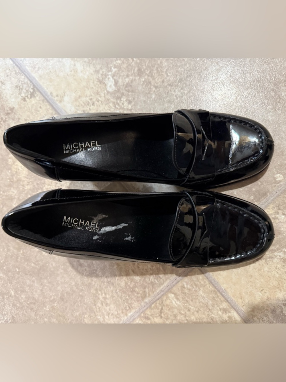 Michael Kors Black Patent Leather Penny Loafers